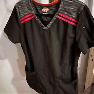 Dickies black and hot pink scrub tops